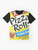 Trendy pizza rolls graphic design printed on a t-shirt - Flat lay