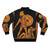 Colorful bomber jacket with ancient Greek gods and goddesses frieze print design - Back