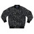 Raven pattern bomber jacket with dark and spooky design
