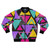 Memphis triangles geometric pattern bomber jacket