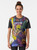 Colorful graphic t-shirt featuring a "Rainbow Children" design, perfect for music fans and artists. - Women