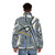 Jimmy Ernst surrealist puffer jacket featuring abstract animal and mineral art - men back