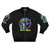 Futuristic Blade Runner sci-fi inspired bomber jacket with neon elements and retro design