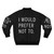 Slavoj Žižek Bomber Jacket featuring the quote "I Would Prefer Not To" - Back