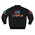 "Ok Boomer" Bomber Jacket with Colorful Typographic Design - Back
