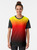 Ombre sunset gradient graphic design on a black t-shirt - Women