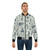 Pastel bomber jacket with a mythical creature pattern, including designs like Nessie, Bigfoot, and dragons. - Lifestyle
