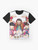 Kawaii lady baby graphic t-shirt with japan metal music design - Flat lay
