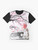 Sakura cat graphic print t-shirt with cherry blossom design - Flat lay