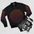 Minimalist linear light bomber jacket with gradient and neon patterns - Flat lay
