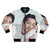 Steven Yeun wearing a stylish bomber jacket