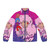 Jem and the Holograms themed puffer jacket with 80s cartoon styling
