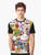 Colorful graphic t-shirt featuring a lucky Maneki Neko (Japanese Beckoning Cat) design - Men