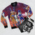 Sci-Fi Bomber Jacket with Futuristic Space-Inspired Design - Flat lay