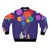 Transposed bomber jacket with a space-themed, abstract, and surrealist design - Back