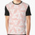 Graphic t-shirt featuring aperiodic monotile Einstein shapes in peach and pink tones