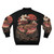 A stylish bomber jacket featuring a dragon and ramen bowl design, perfect for Japanese food lovers. - Back