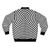 A black and white bomber jacket with a hypnotic spiral design - Back
