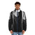 Jean Louis Aubert in a stylish black and white portrait puffer jacket - men front