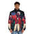 Jean Jacques Goldman inspired puffer jacket featuring music-themed design - men front