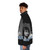 Jean Jacques Goldman inspired puffer jacket featuring music-themed design - men side left