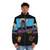 Jean Claude Van Damme Retro Puffer Jacket featuring 8-bit martial arts graphics - men front