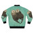 Significant otters holding hands on a black bomber jacket - Back
