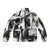 Jazz Quartet Charcoal Abstract Puffer Jacket for Music Lovers