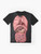Graphic t-shirt featuring a watercolor-style illustration of the human internal organs, including the heart, lungs, digestive system, and lymphatic system. - Flat lay