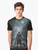 Bloodborne-inspired graphic t-shirt featuring dark fantasy and horror imagery - Men