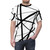 Minimalist black and white geometric lines design on a t-shirt - men front