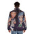 Aqua puffer jacket featuring rapper Jay Z in an anime-inspired design - men back