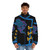 Blue puffer jacket with Jay Walker design from Ninjago - men front