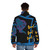 Blue puffer jacket with Jay Walker design from Ninjago - men back