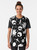 Rick and Morty characters in a simple black and white pattern design on a graphic t-shirt. - Women