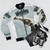 Bomber jacket with webley pistol and revolver graphic - Flat lay
