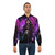 A model wearing a stylish purple bomber jacket - Lifestyle