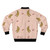 French Canadian-inspired women's bomber jacket in pink pattern - Back