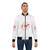 Cool red and white bomber jacket with a hexagon stop sign graphic design - Lifestyle