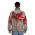 A cozy puffer jacket featuring a vibrant Japanese maple key print - men back