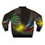 A bomber jacket featuring the iconic ruby slippers scene from the classic movie "The Wizard of Oz" - Back