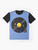 Solar System Vinyl Record Graphic T-Shirt with Planets and Retro Music Design - Flat lay