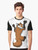 Illustration of a clinging red fox on a graphic t-shirt - Men