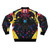 Black Yu-Gi-Oh bomber jacket with chaos-inspired design - Back