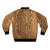 Wooden bomber jacket with natural wood grain and softwood texture - Back