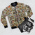 Bomber jacket featuring Michelangelo's famous Sistine Chapel artwork - Flat lay