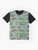 90s nostalgic graphic t-shirt featuring a car city carpet road rug design - Flat lay