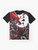 Spawn All-Over Graphic T-Shirt in Red featuring DC Comics and Marvel superhero design - Flat lay