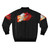 Burning flag graphic design on a black bomber jacket - Back