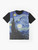 Starry night graphic t-shirt featuring the iconic painting by Vincent Van Gogh - Flat lay